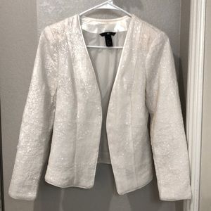 H&M white sequin blazer